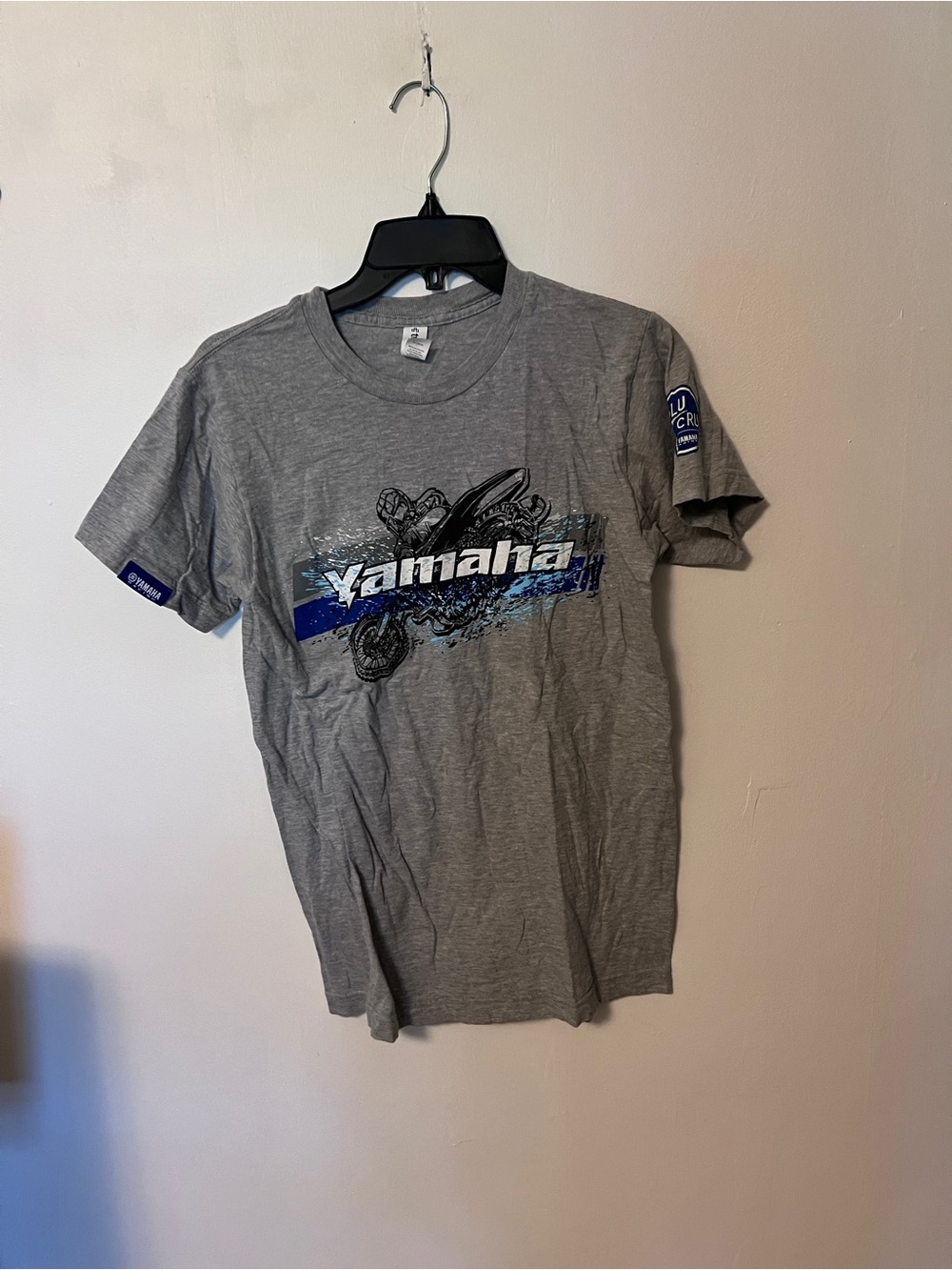 Yamaha Blu Cru YZ Men's Gray Graphic Logo Tee